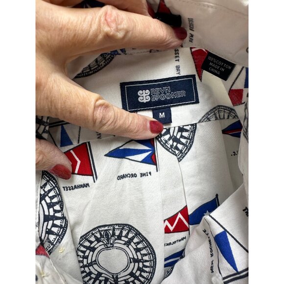 Reyn Spooner shirt sailing theme nautical flags Size M - Picture 7 of 7